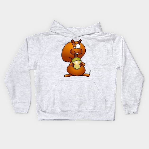 Squirrel Kids Hoodie by Cardvibes